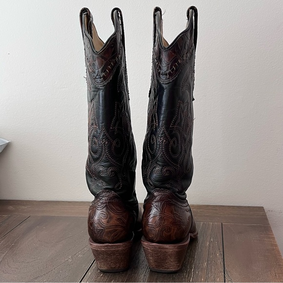 Corral Brown Leather Embroidered Western Cowboy Boots Womens size 9 - Picture 9 of 12